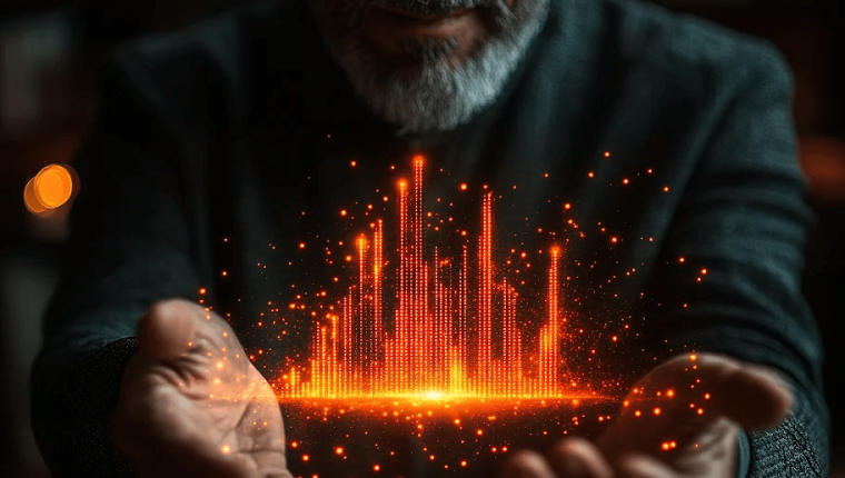 Digital architect holding a glowing system model, representing a legacy application modernization solution
